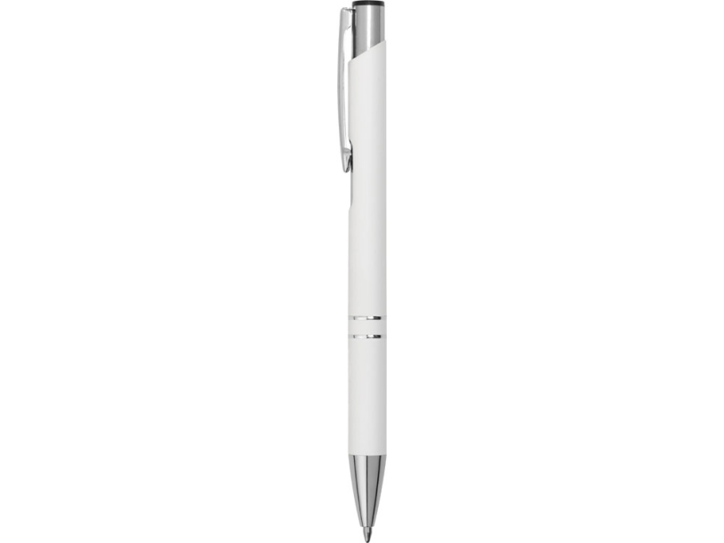 Ручка металлическая шариковая Legend Gum soft-touch (белый)  (Изображение 3)