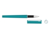 Ручка металлическая роллер Brush R GUM soft-touch с зеркальной гравировкой (бирюзовый)  (Изображение 2)