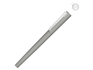 Ручка металлическая роллер Brush R GUM soft-touch с зеркальной гравировкой (серый) 