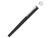 Ручка металлическая роллер Brush R GUM soft-touch с зеркальной гравировкой (черный)  (Изображение 1)