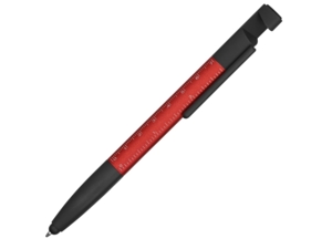 Ручка-стилус пластиковая шариковая Multy (черный/красный) 