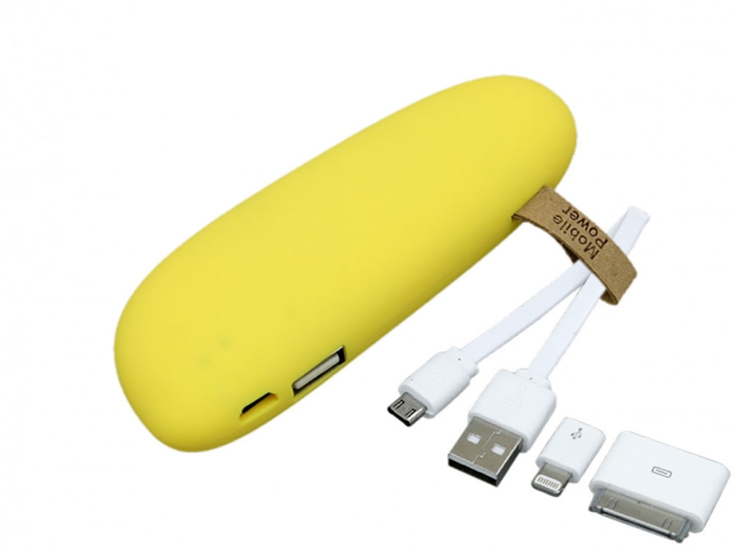 Внешний аккумулятор в форме камня Stone, 2600 mAh (желтый)  (Изображение 3)