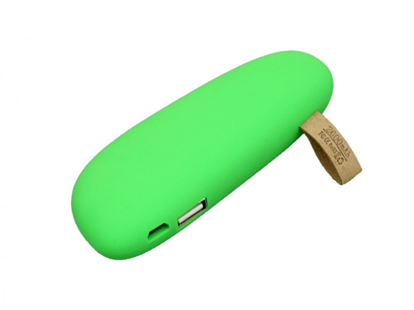 Внешний аккумулятор в форме камня Stone, 2600 mAh (зеленый)  (Изображение 1)