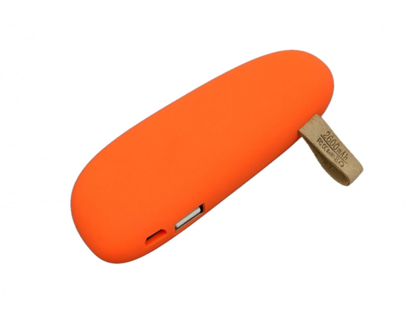 Внешний аккумулятор в форме камня Stone, 2600 mAh (оранжевый)  (Изображение 1)