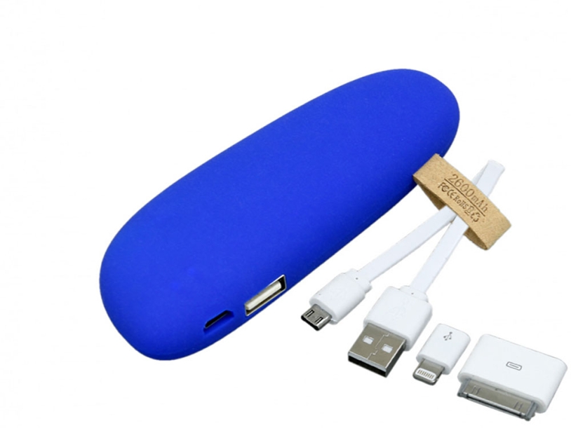 Внешний аккумулятор в форме камня Stone, 2600 mAh (синий)  (Изображение 3)