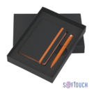 Набор подарочный &quot;Сардиния&quot;, покрытие soft touch (черный с оранжевым)