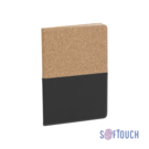 Блокнот &quot;Фьюджи&quot;, формат А5, покрытие soft touch+пробка (черный)