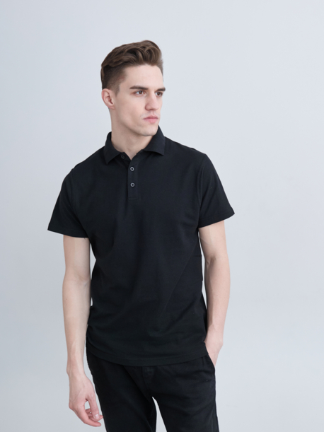 Рубашка поло мужская STAN хлопок/полиэстер 185, 04 (Чёрный) 48/M (Изображение 4)