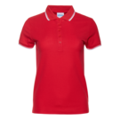Рубашка поло женская STAN с окантовкой хлопок/полиэстер 185, 04BK (Красный) 52/XXL