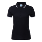 Рубашка поло женская STAN с окантовкой хлопок/полиэстер 185, 04BK (Чёрный) 46/M