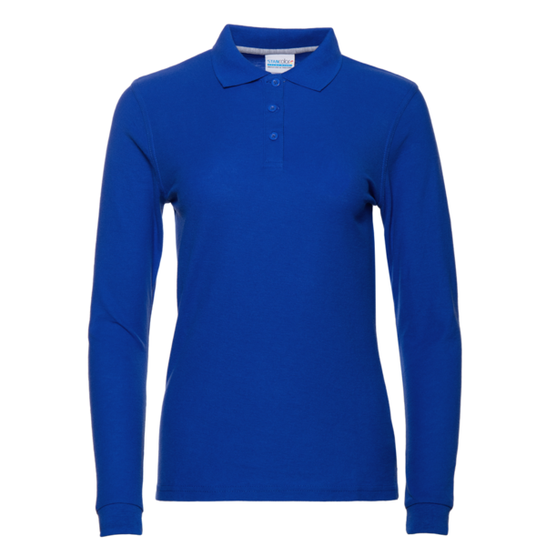 Рубашка поло женская STAN длинный рукав хлопок/полиэстер 185, 04SW (Синий) 42/XS (Изображение 1)