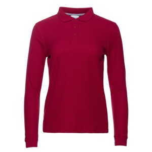 Рубашка поло женская STAN длинный рукав хлопок/полиэстер 185, 04SW (Бордовый) 46/M