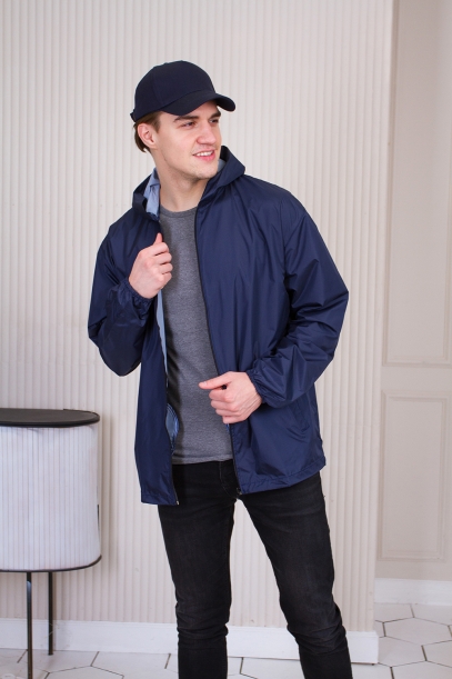 Ветровка унисекс STAN дюспо 210T, 85, 59 (Темно-синий) 44/XS (Изображение 4)