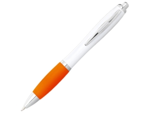 Ручка пластиковая шариковая Nash (оранжевый/белый) черные чернила