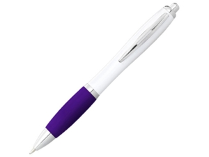 Ручка пластиковая шариковая Nash (пурпурный/белый) черные чернила