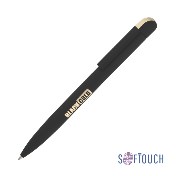 Ручка шариковая "Jupiter", покрытие soft touch (черный с золотом) (Изображение 1)