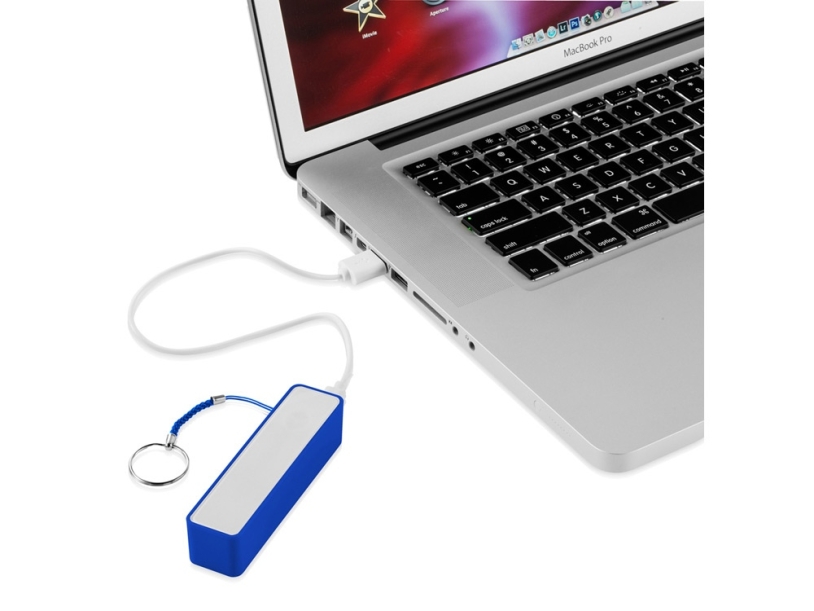 Внешний аккумулятор Jive, 2000 mAh (ярко-синий/белый)  (Изображение 2)