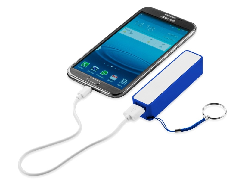 Внешний аккумулятор Jive, 2000 mAh (ярко-синий/белый)  (Изображение 3)