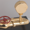 Подставка-визитница с часами «Трубопровод» (золотистый) (Изображение 5)
