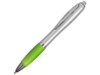 Ручка пластиковая шариковая Nash (серебристый/лайм) черные чернила (Изображение 1)