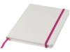 Блокнот А5 Spectrum с белой обложкой и цветной резинкой (розовый/белый)  (Изображение 1)