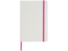 Блокнот А5 Spectrum с белой обложкой и цветной резинкой (розовый/белый)  (Изображение 2)