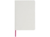 Блокнот А5 Spectrum с белой обложкой и цветной резинкой (розовый/белый)  (Изображение 3)