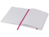 Блокнот А5 Spectrum с белой обложкой и цветной резинкой (розовый/белый)  (Изображение 4)