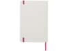 Блокнот А5 Spectrum с белой обложкой и цветной резинкой (розовый/белый)  (Изображение 5)