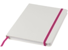 Блокнот А5 Spectrum с белой обложкой и цветной резинкой (розовый/белый) 