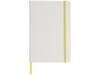 Блокнот А5 Spectrum с белой обложкой и цветной резинкой (белый/желтый)  (Изображение 2)