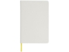 Блокнот А5 Spectrum с белой обложкой и цветной резинкой (белый/желтый)  (Изображение 3)