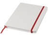 Блокнот А5 Spectrum с белой обложкой и цветной резинкой (красный/белый)  (Изображение 1)