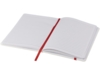 Блокнот А5 Spectrum с белой обложкой и цветной резинкой (красный/белый)  (Изображение 4)