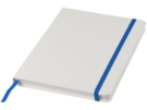 Блокнот А5 Spectrum с белой обложкой и цветной резинкой (ярко-синий/белый) 
