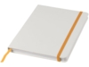 Блокнот А5 Spectrum с белой обложкой и цветной резинкой (оранжевый/белый)  (Изображение 1)