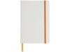 Блокнот А5 Spectrum с белой обложкой и цветной резинкой (оранжевый/белый)  (Изображение 2)