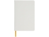 Блокнот А5 Spectrum с белой обложкой и цветной резинкой (оранжевый/белый)  (Изображение 3)
