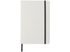 Блокнот А5 Spectrum с белой обложкой и цветной резинкой (черный/белый)  (Изображение 2)