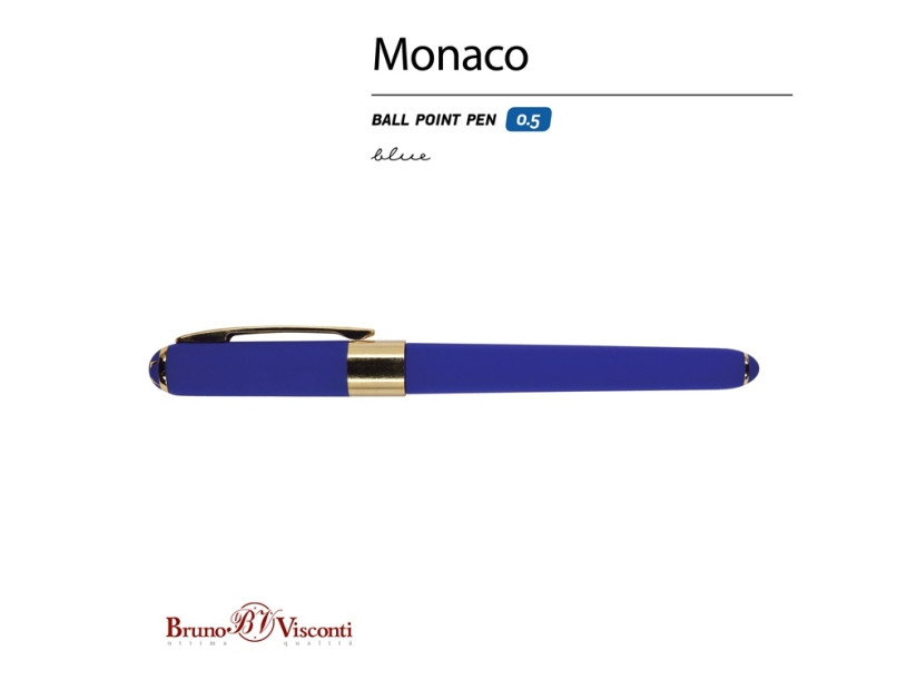 Ручка пластиковая шариковая Monaco (синий)  (Изображение 2)