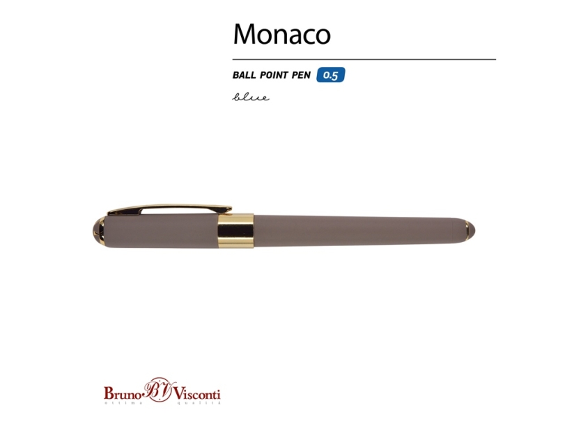Ручка пластиковая шариковая Monaco (серый)  (Изображение 2)