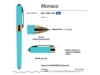 Ручка пластиковая шариковая Monaco (небесно-голубой)  (Изображение 3)