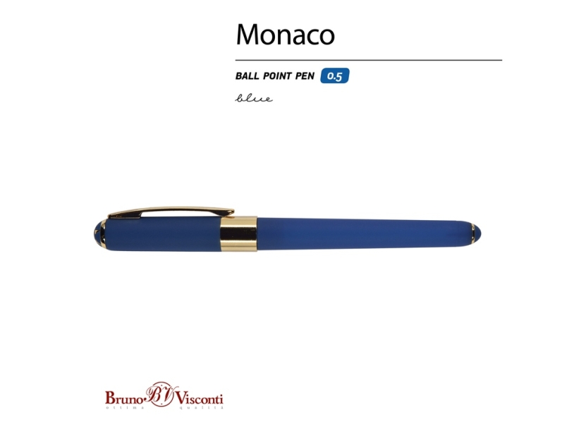 Ручка пластиковая шариковая Monaco (темно-синий)  (Изображение 2)