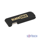 Флеш-карта &quot;Case&quot; 8GB, покрытие soft touch (черный с золотом)