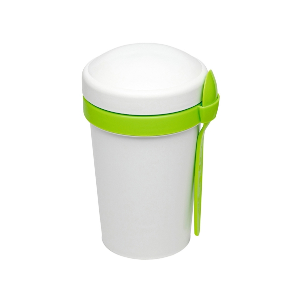 Ланч-бокс Cereal to go Green Line с ложкой (салатовый) (Изображение 1)