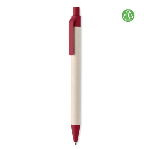 Шариковая ручка из переработанн (красный) (Изображение 1)