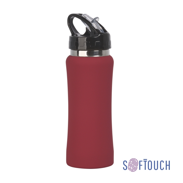Бутылка для воды "Индиана" 600 мл, покрытие soft touch (красный) (Изображение 1)