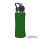 Бутылка для воды &quot;Индиана&quot; 600 мл, покрытие soft touch (зеленый)