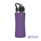Бутылка для воды &quot;Индиана&quot; 600 мл, покрытие soft touch (фиолетовый)