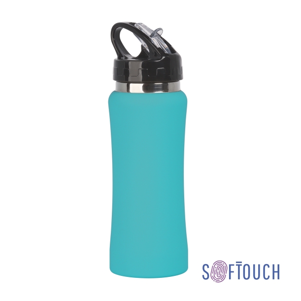 Бутылка для воды "Индиана" 600 мл, покрытие soft touch (бирюзовый) (Изображение 1)